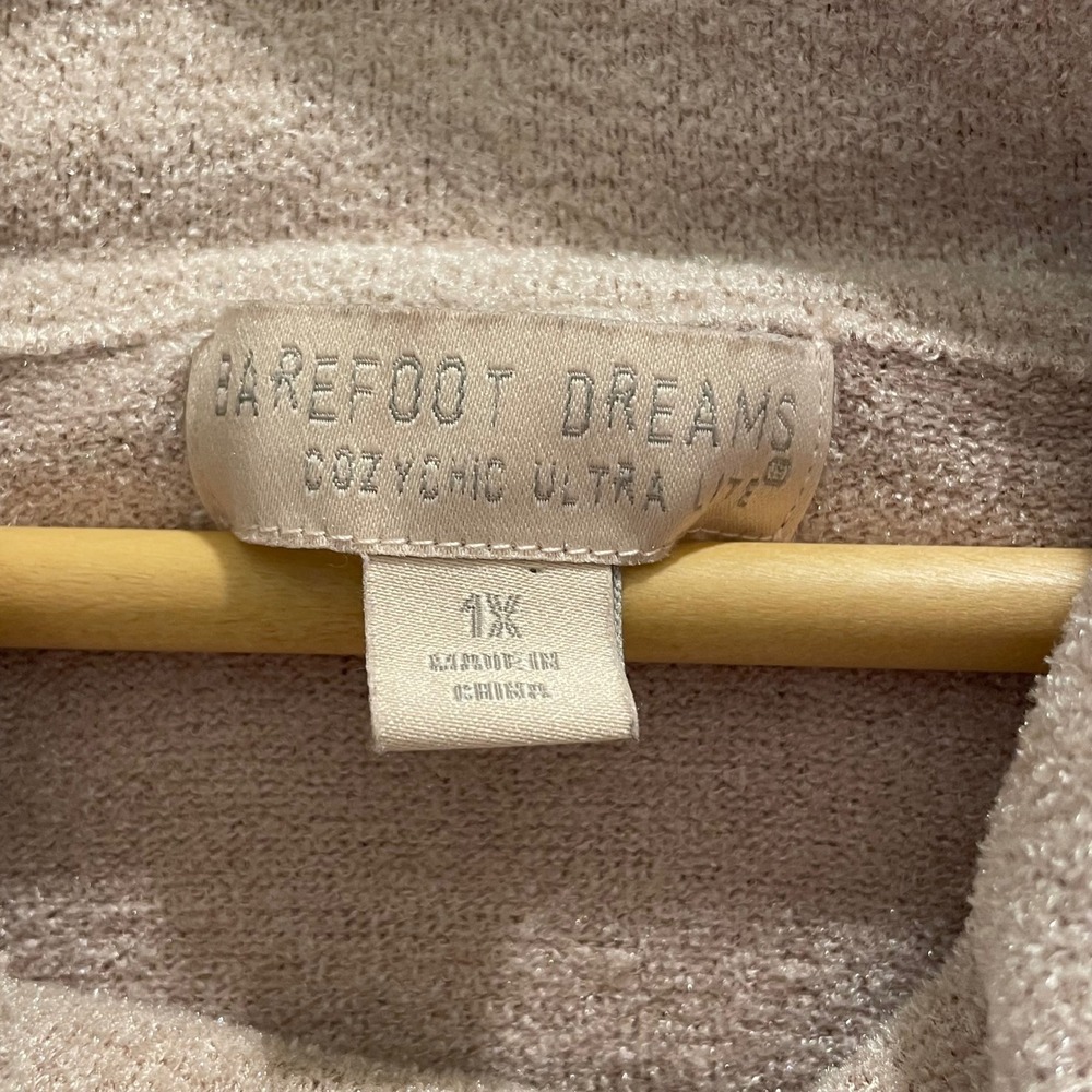 Barefoot Dreams CozyChic Ultra Lite Cowl Neck Pullover Pink BDWCU20680 1X - Picture 3 of 5